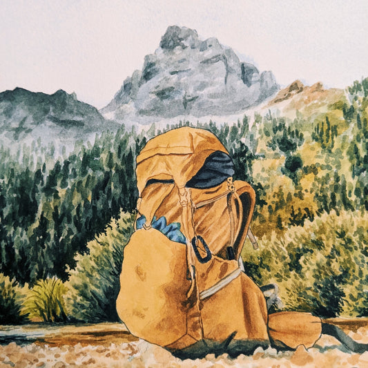 Backpack in the Tetons - My Watercolor Process Step By Step