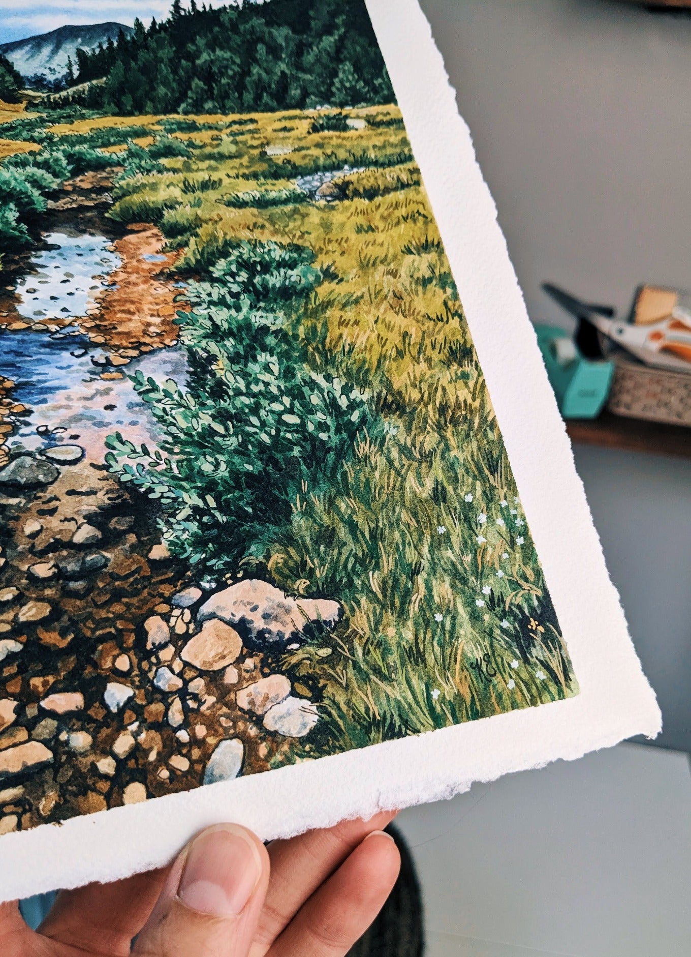 Stream In The Winds- Original Watercolor - Kim Everhard Art