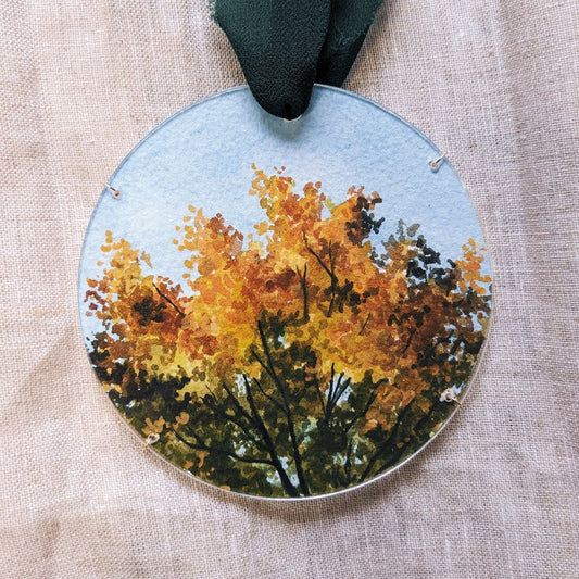 Autumn Treetop | Hand Painted Ornament - Kim Everhard Art