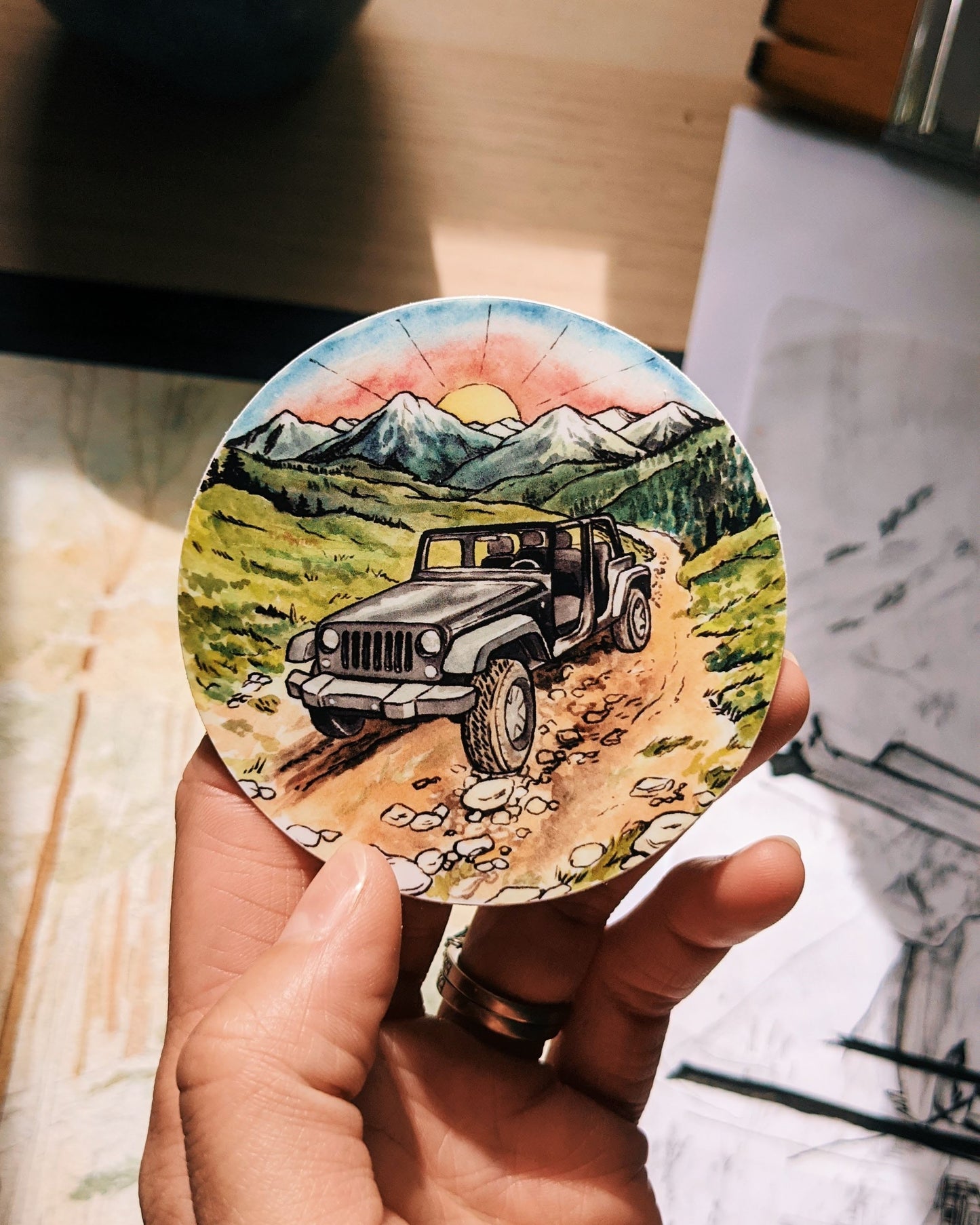 Mountain Road - vinyl sticker - Kim Everhard Art