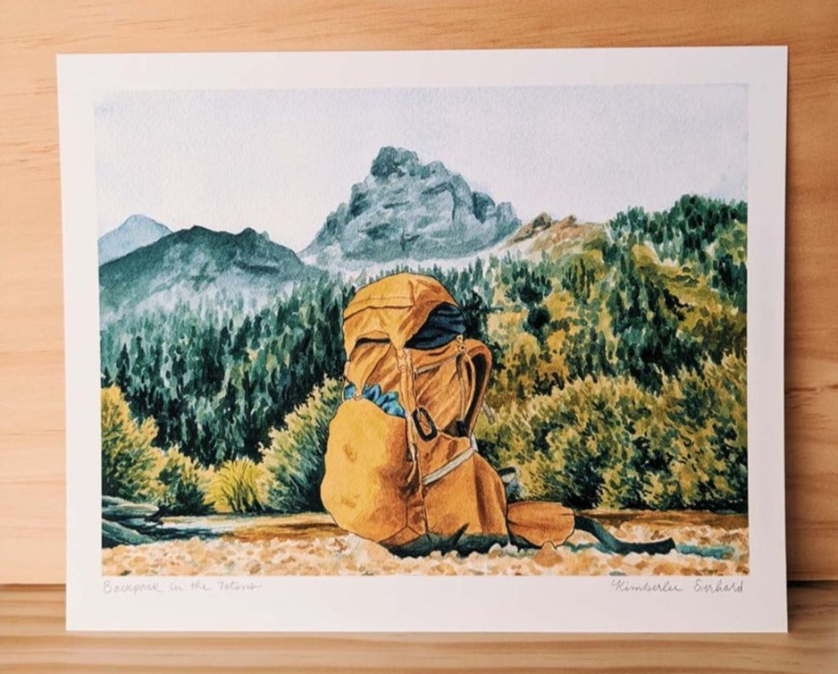 Backpack in the Tetons - Fine Art Print - Kim Everhard Art