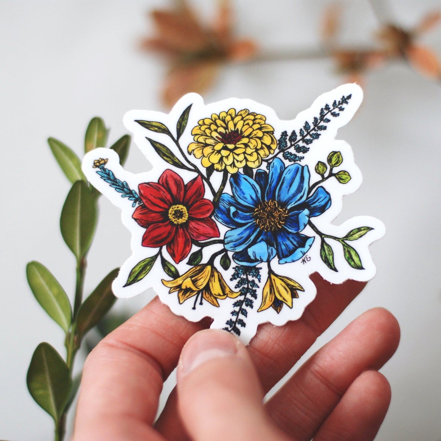 Flora - vinyl sticker - Kim Everhard Art