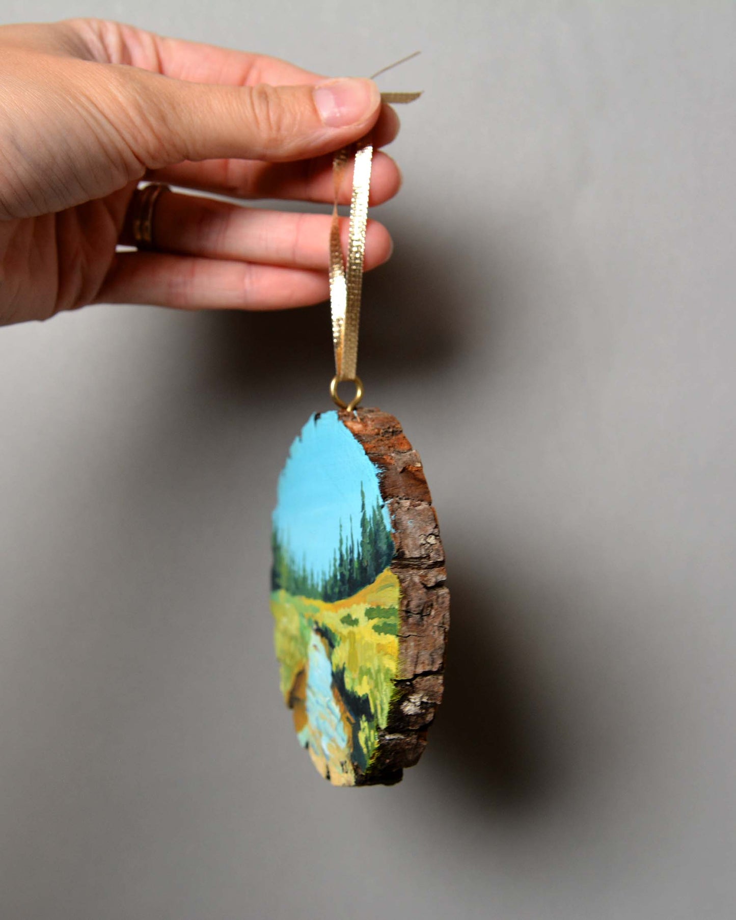 In the Tetons - Hand Painted Ornament - Kim Everhard Art