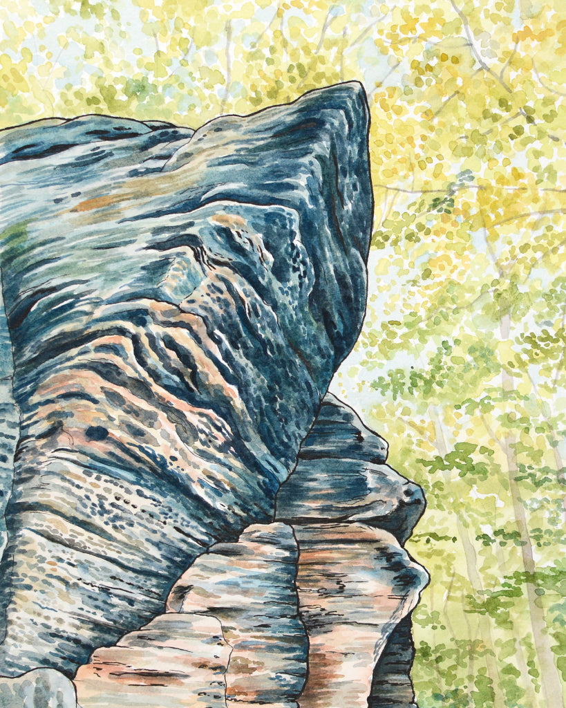 The Ledges - Original Watercolor painting - 9x12" - Kim Everhard Art