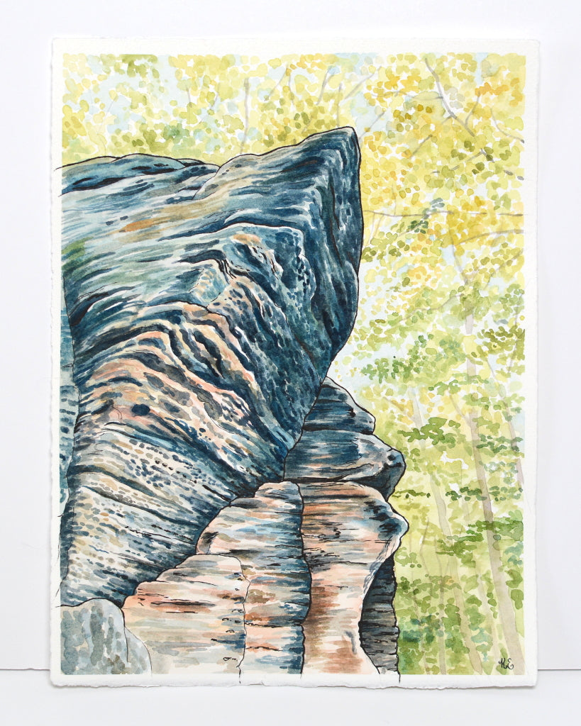 The Ledges - Original Watercolor painting - 9x12" - Kim Everhard Art