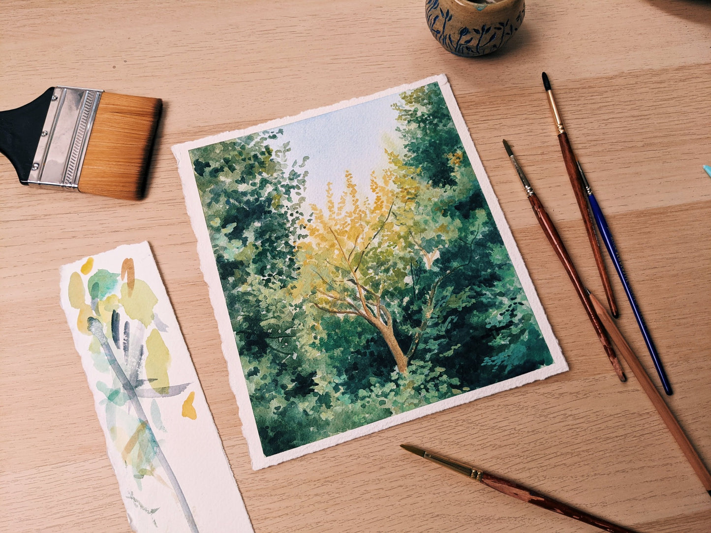 Golden Hour Trees - Original Painting - Kim Everhard Art