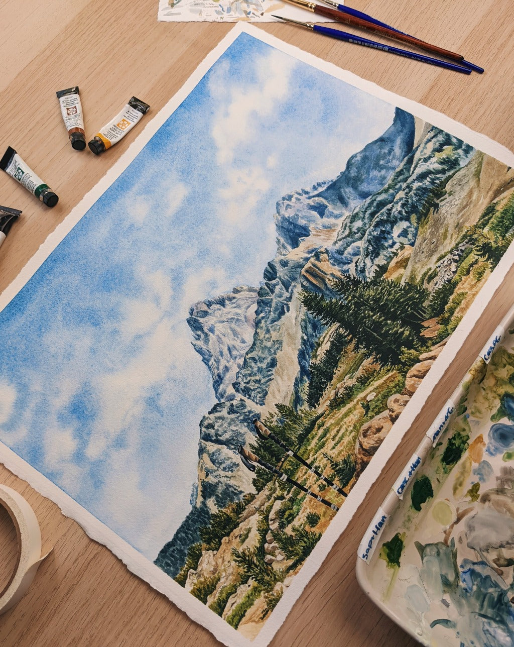 Cascade Canyon - Original Watercolor - Kim Everhard Art