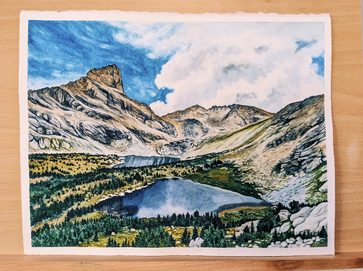 Wind River 1 | Bear Lakes and Lizard Head Peak- Original Watercolor - Kim Everhard Art