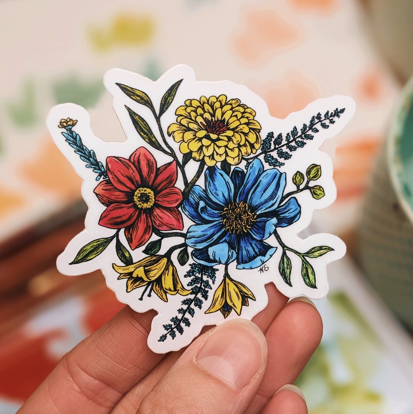 Flora - vinyl sticker - Kim Everhard Art