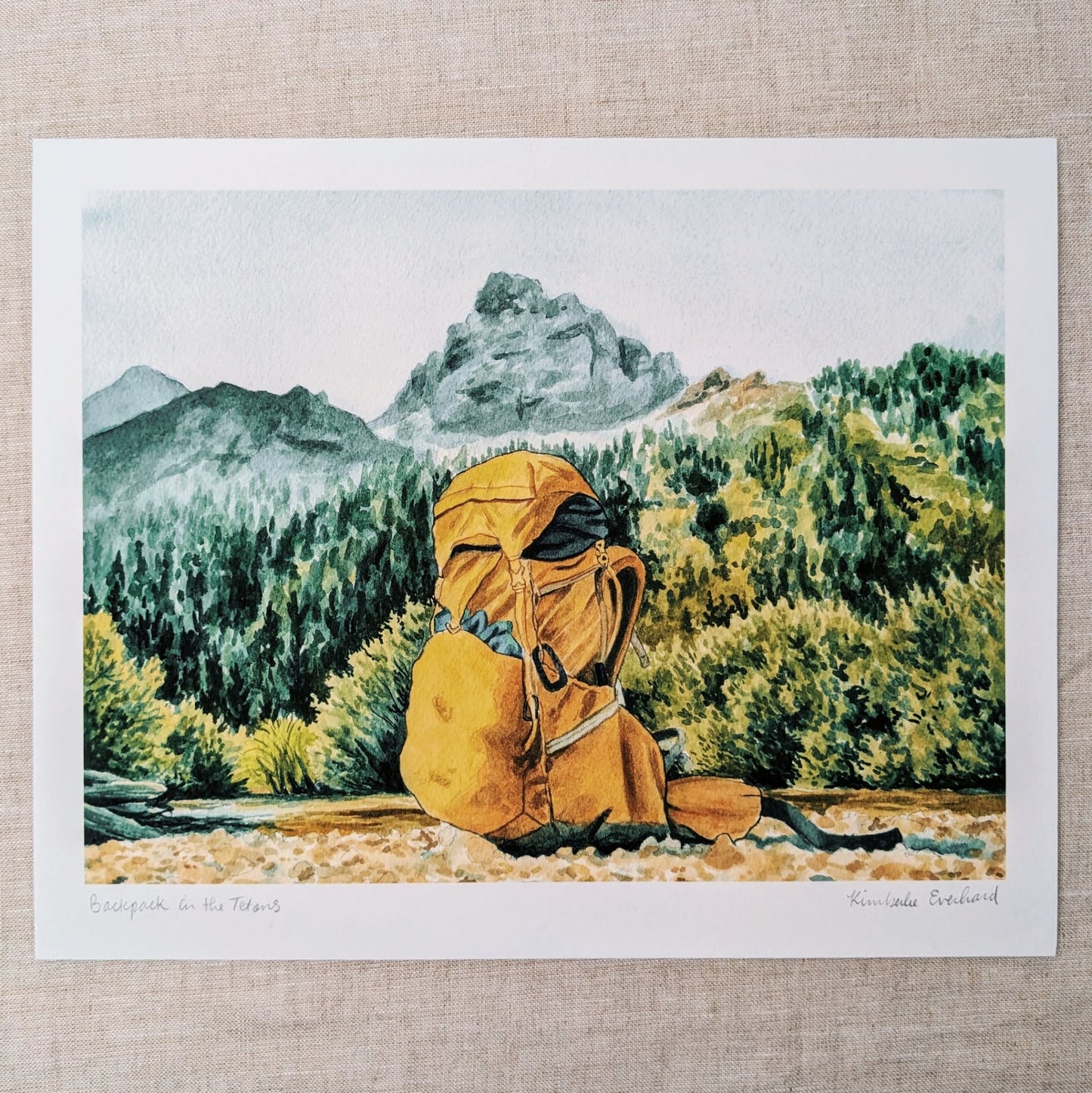 Backpack in the Tetons - Fine Art Print - Kim Everhard Art