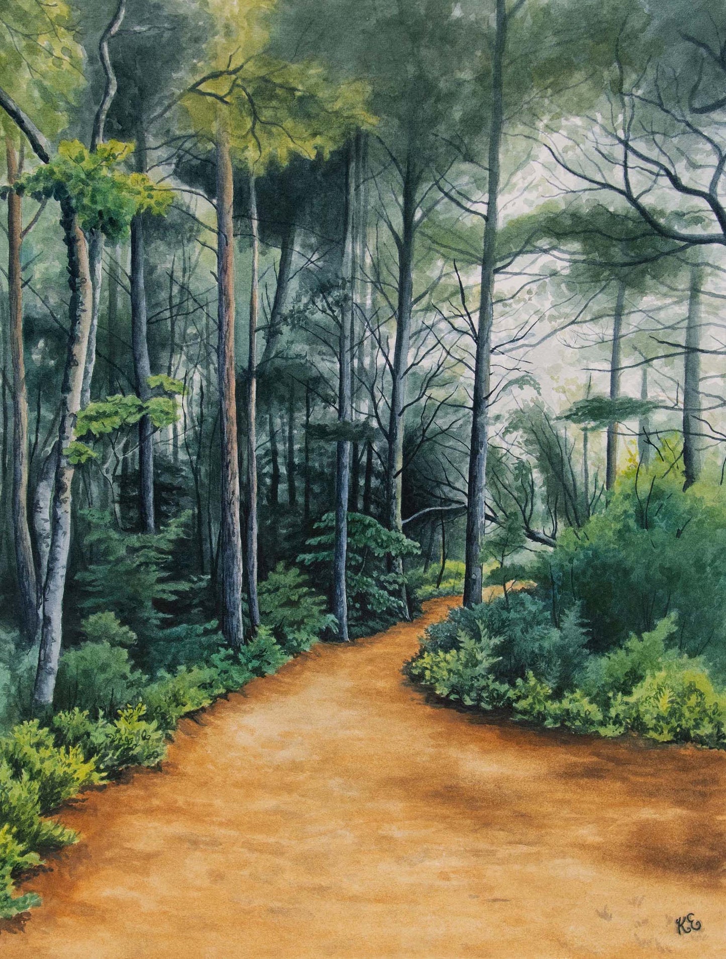 Pictured Rocks Woods - Original Watercolor - Kim Everhard Art