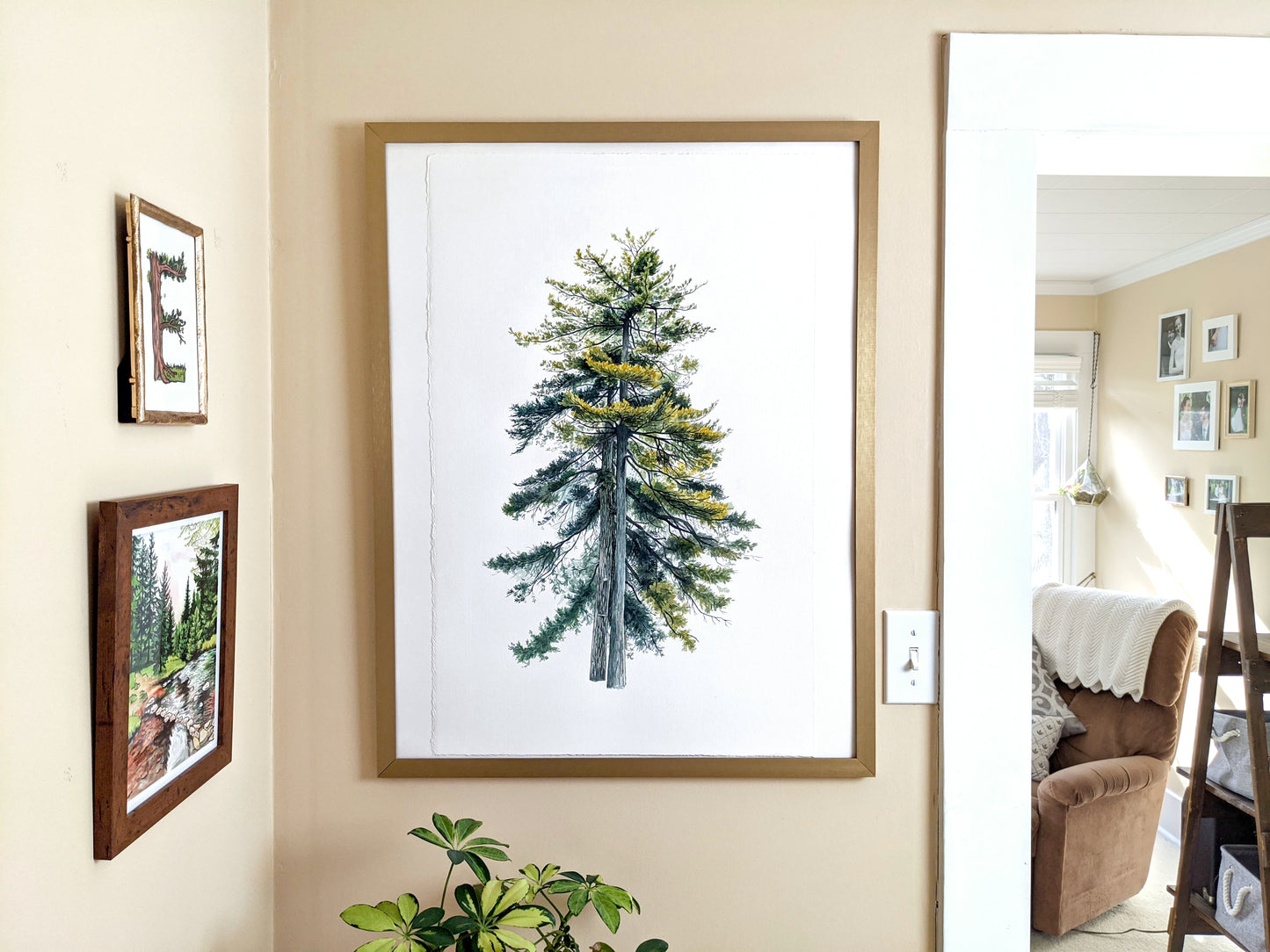 Pair of Pine Trees - Original Painting - 18x24" - Kim Everhard Art