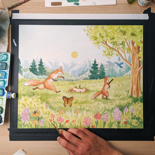 Painting My First Book Illustration | Fairfield Foxes Update 1