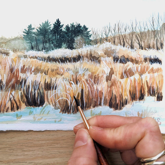 Early Winter Morning in Ohio, Watercolor Process
