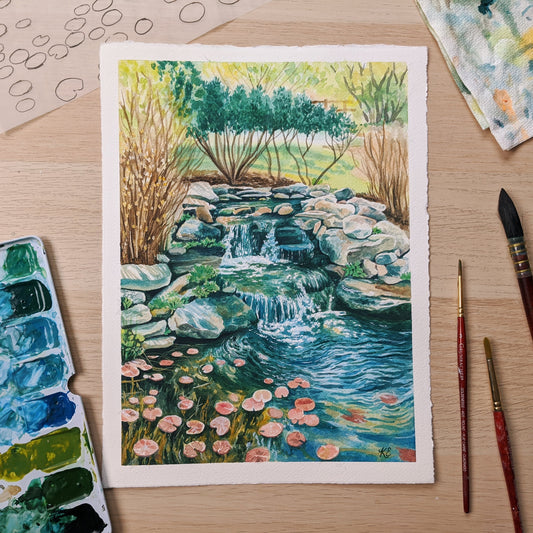 Painting a Lily Pad Pond - Watercolor Process and Tips