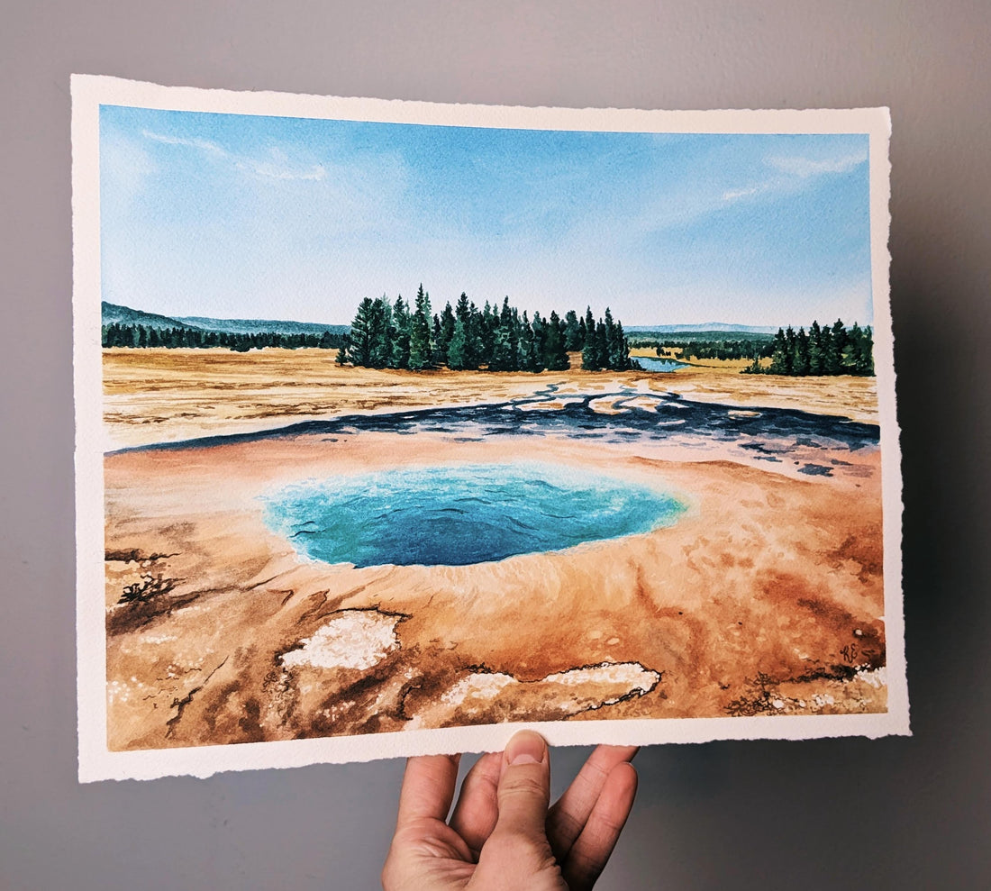 Turquoise Pond - Yellowstone Painting Process