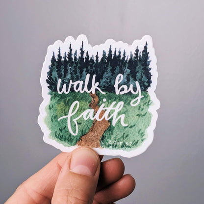 Walk By Faith | Vinyl Sticker - Kim Everhard Art