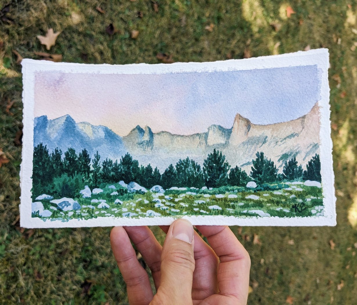 Mountain Sunrise no 2 -Mini Watercolor