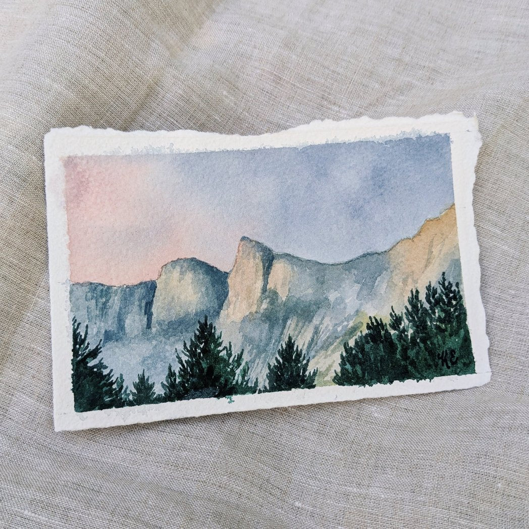 Mountain Sunrise no 1 -Mini Watercolor