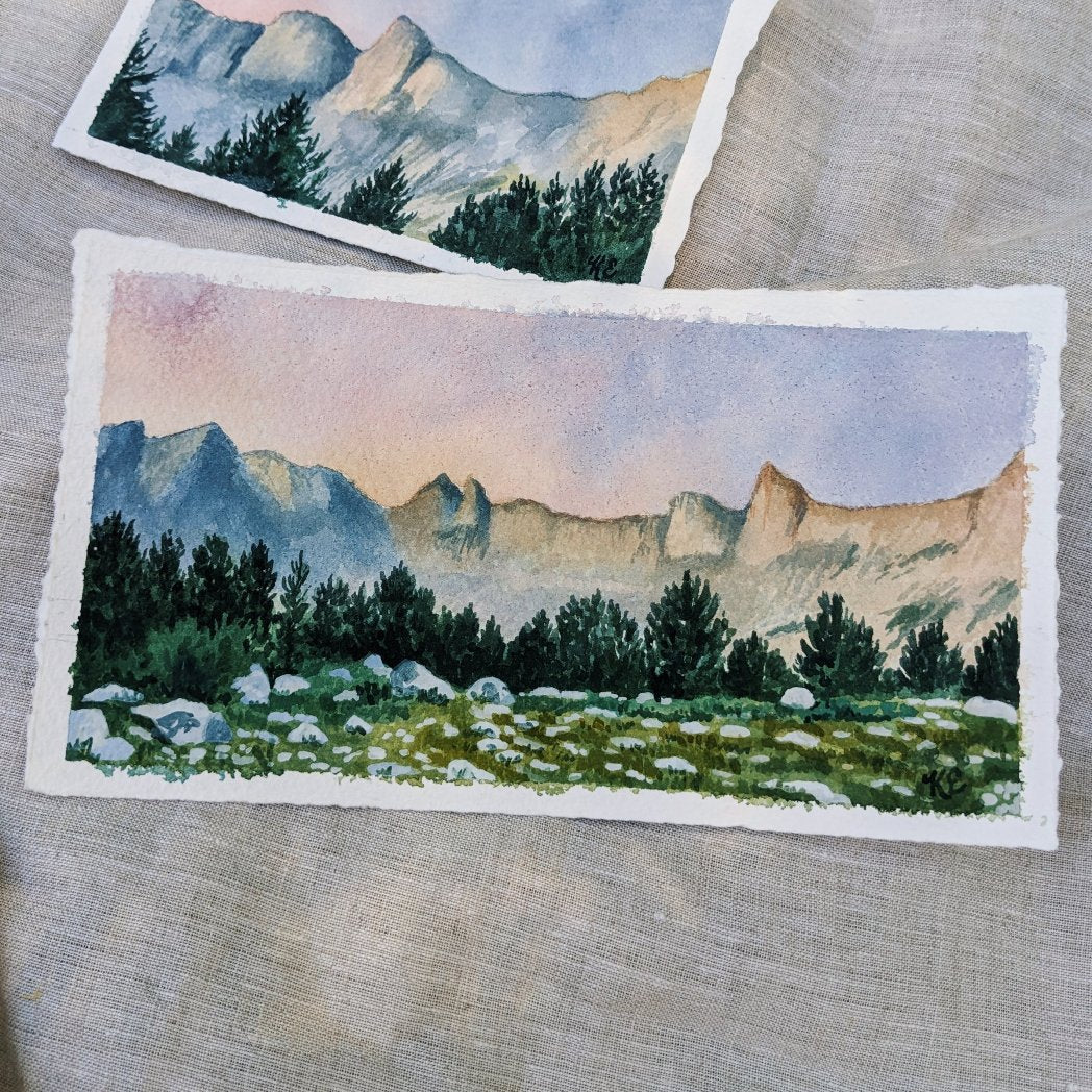 Mountain Sunrise no 2 -Mini Watercolor