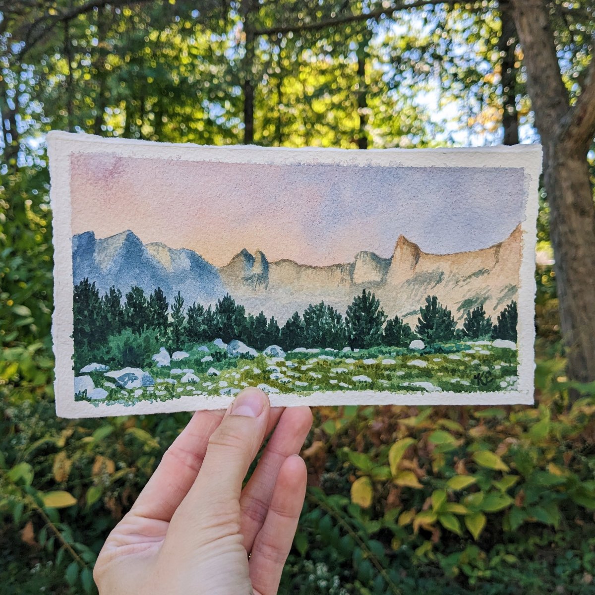 Mountain Sunrise no 2 -Mini Watercolor