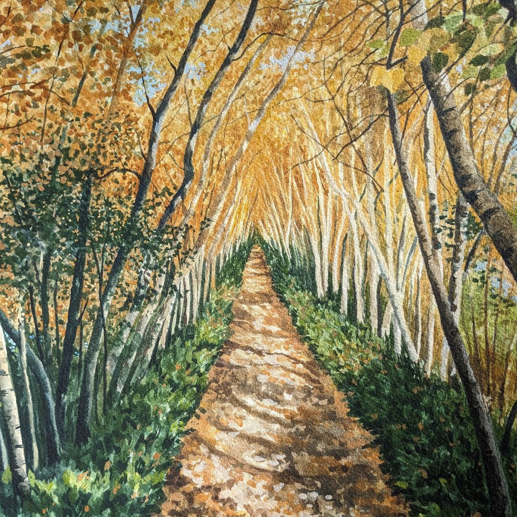 Autumn Birch Lane - Original Painting