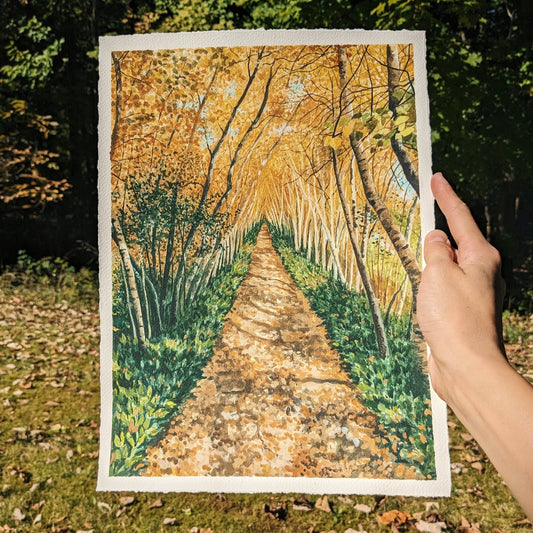 Autumn Birch Lane - Original Painting