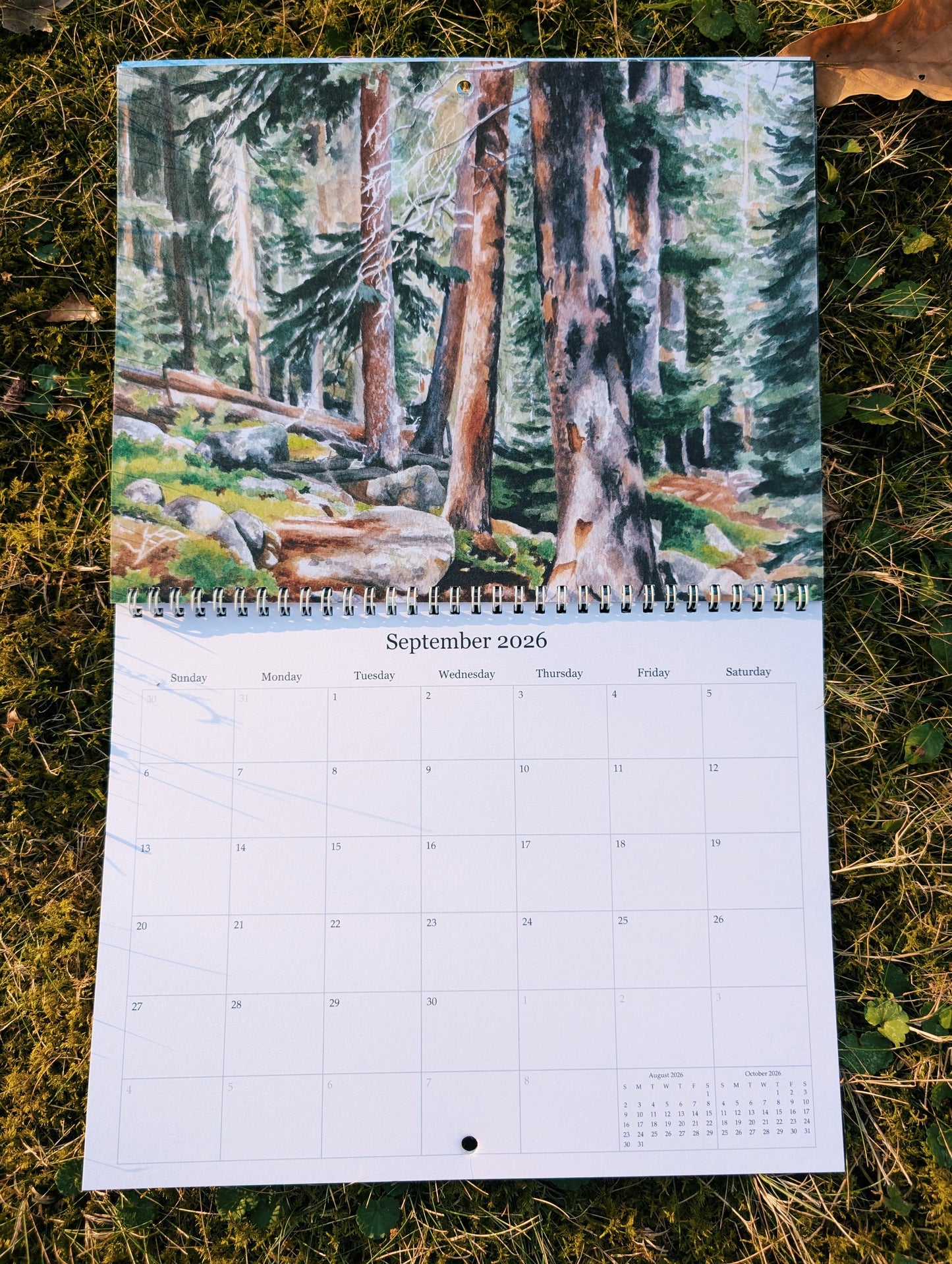 Calendar with a forest design