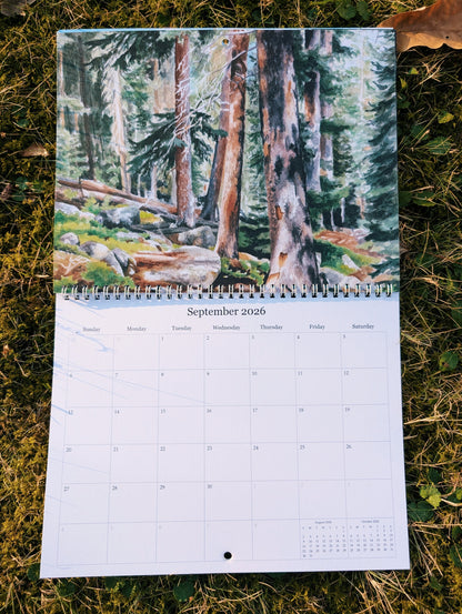 Calendar with a forest design