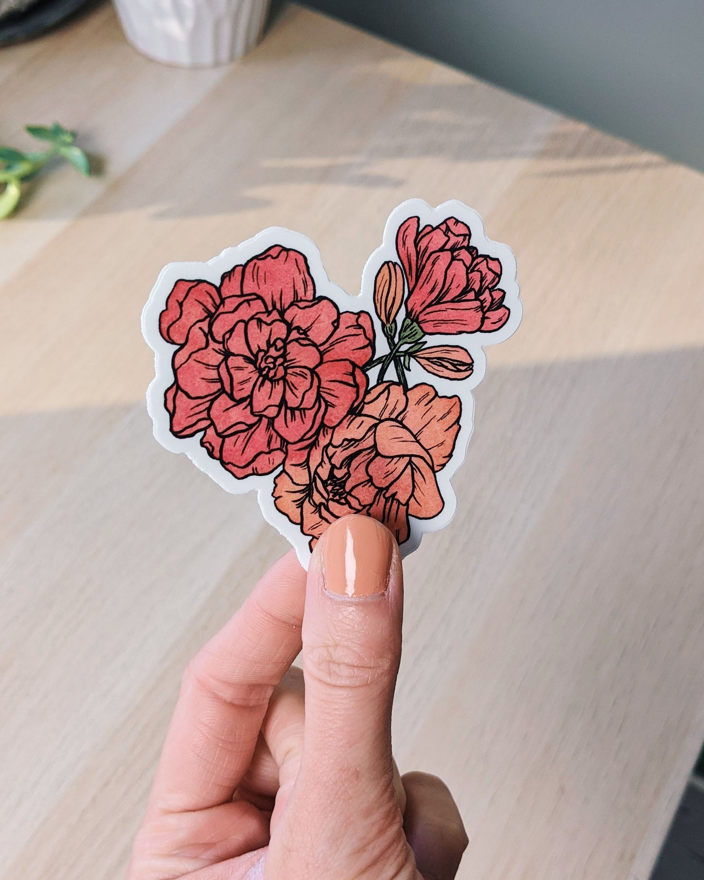 Floral Love - vinyl sticker - Kim Everhard Art