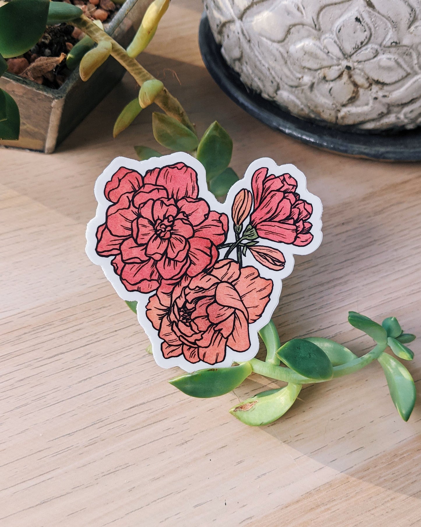 Floral Love - vinyl sticker - Kim Everhard Art