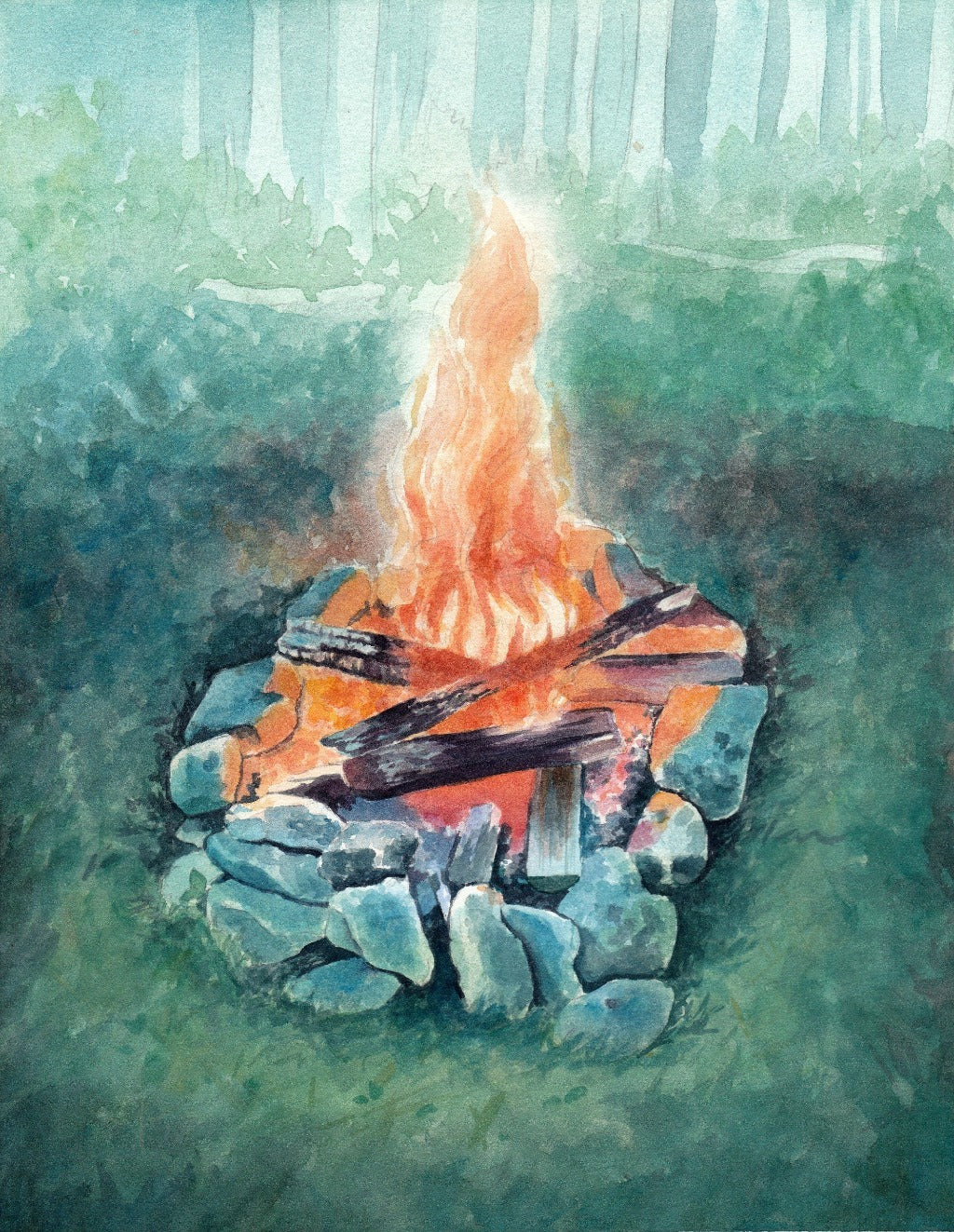 Warmth On A Cool Night - Original Painting - 8x10" - Kim Everhard Art