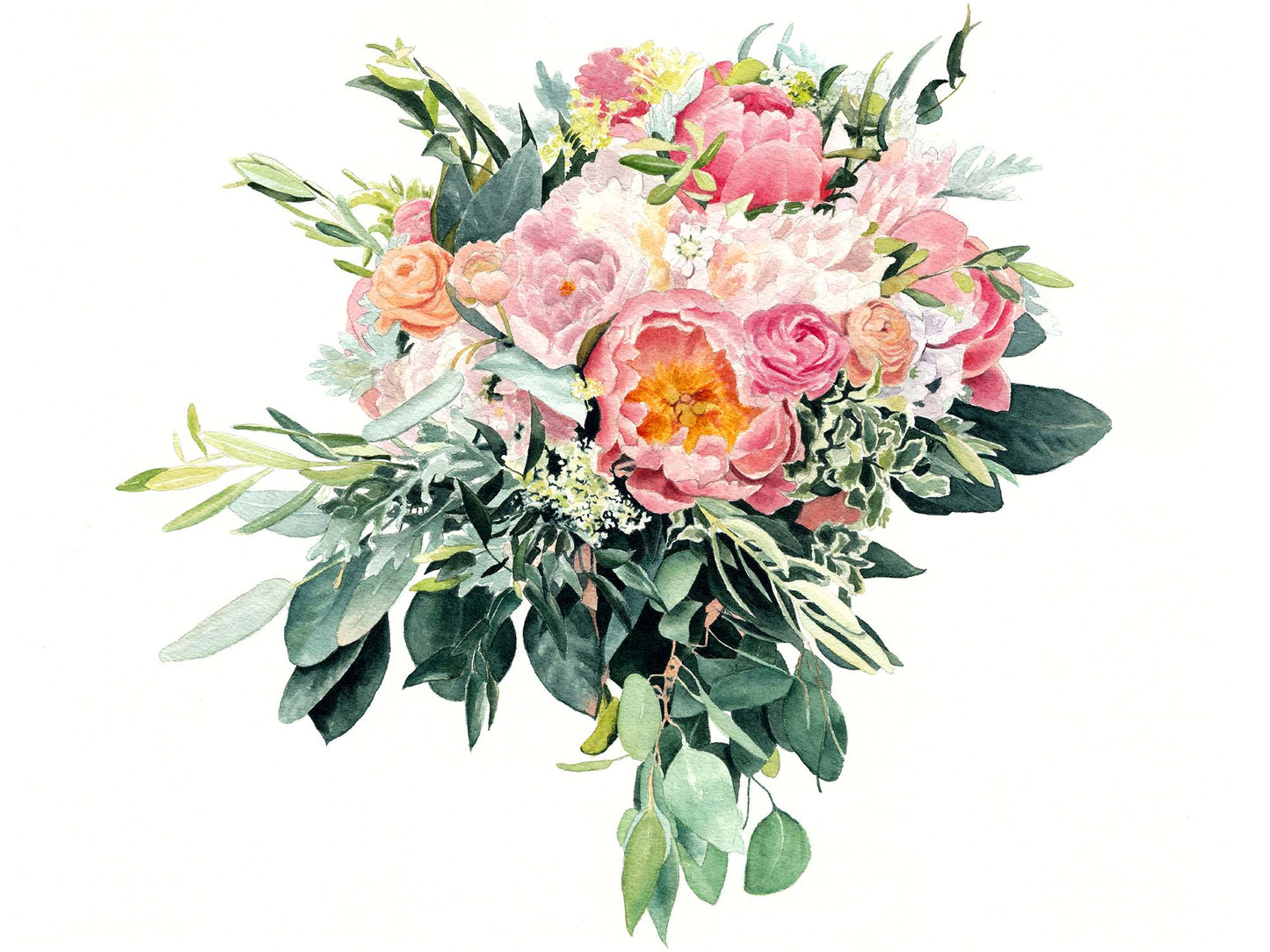 Bouquet of Flowers - Original Watercolor - Kim Everhard Art
