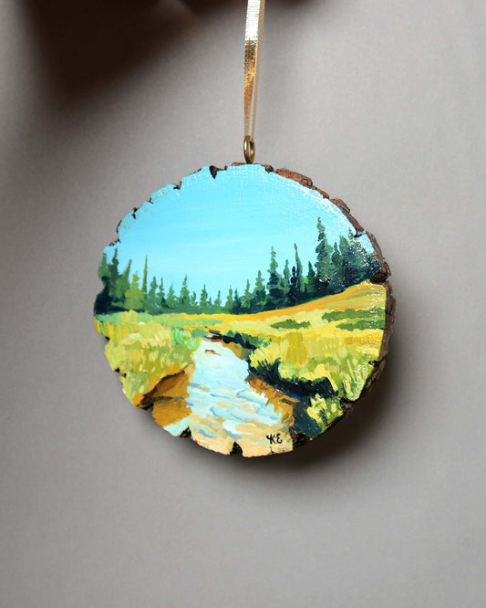 In the Tetons - Hand Painted Ornament - Kim Everhard Art