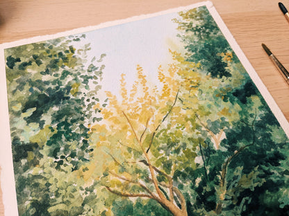 Golden Hour Trees - Original Painting - Kim Everhard Art