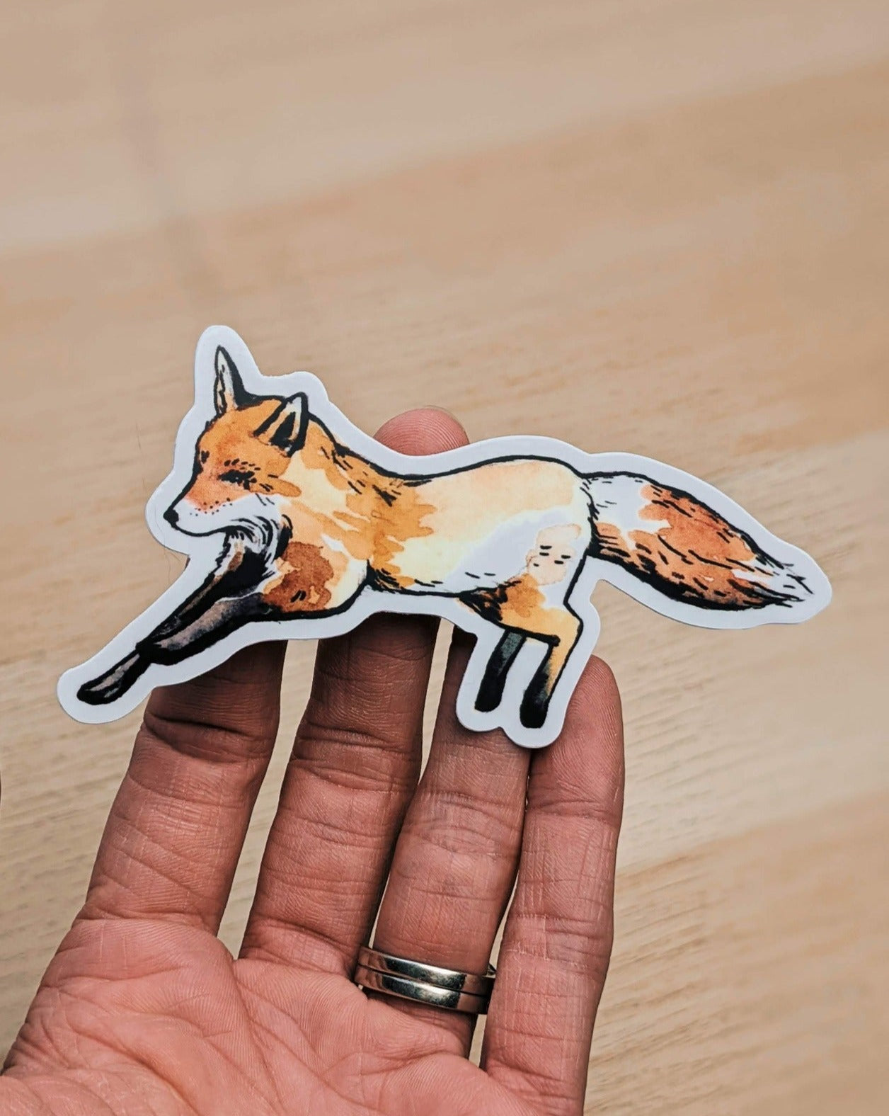 Jumping Fox - Vinyl Sticker - Kim Everhard Art