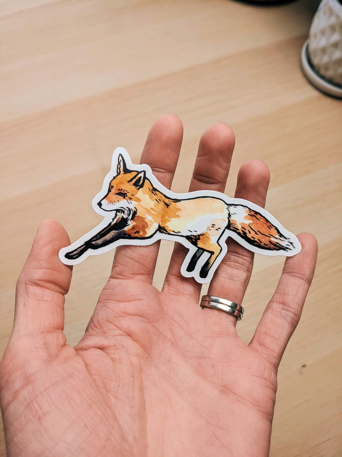 Jumping Fox - Vinyl Sticker - Kim Everhard Art