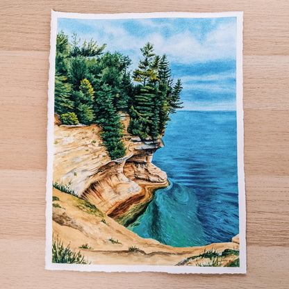 Pictured Rocks Lakeshore no 2 - Original Watercolor - Kim Everhard Art
