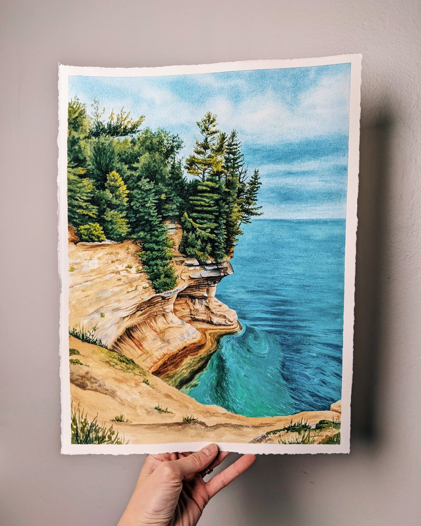 Pictured Rocks Lakeshore no 2 - Original Watercolor - Kim Everhard Art
