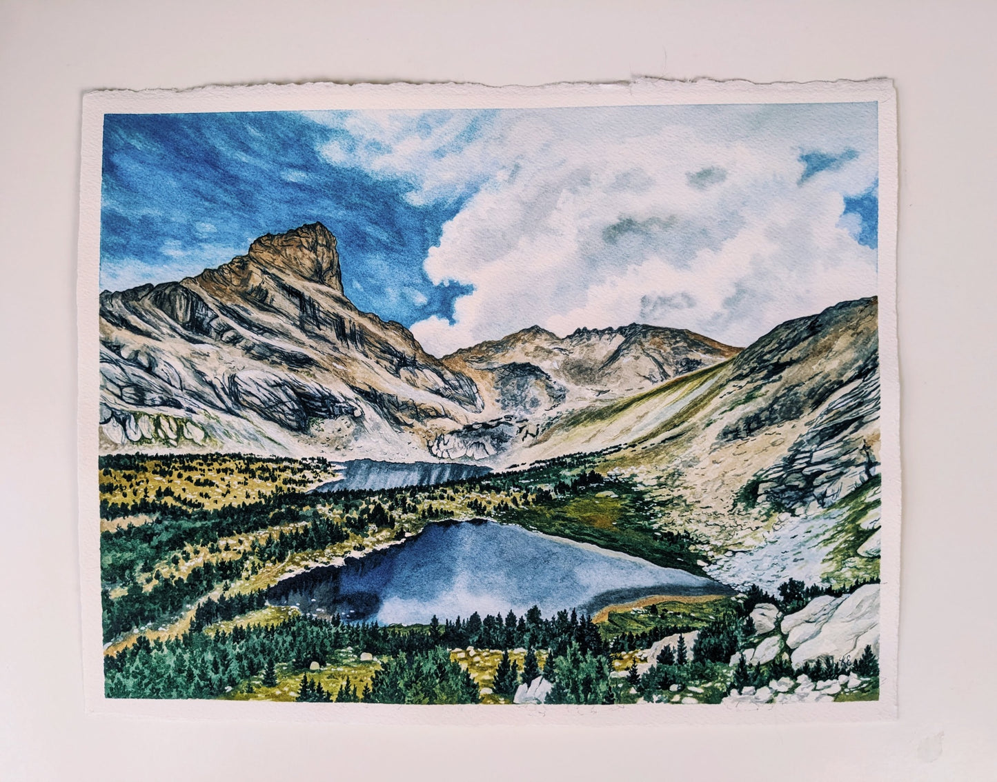 Wind River 1 | Bear Lakes and Lizard Head Peak- Original Watercolor - Kim Everhard Art