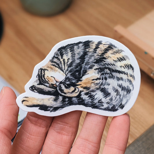 Sleeping Cat - Vinyl Sticker - Kim Everhard Art