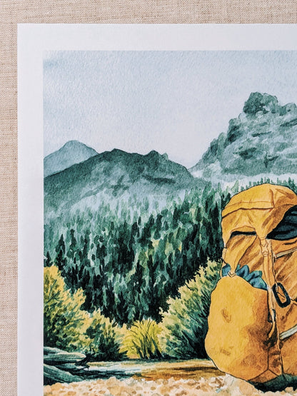 Backpack in the Tetons - Fine Art Print - Kim Everhard Art