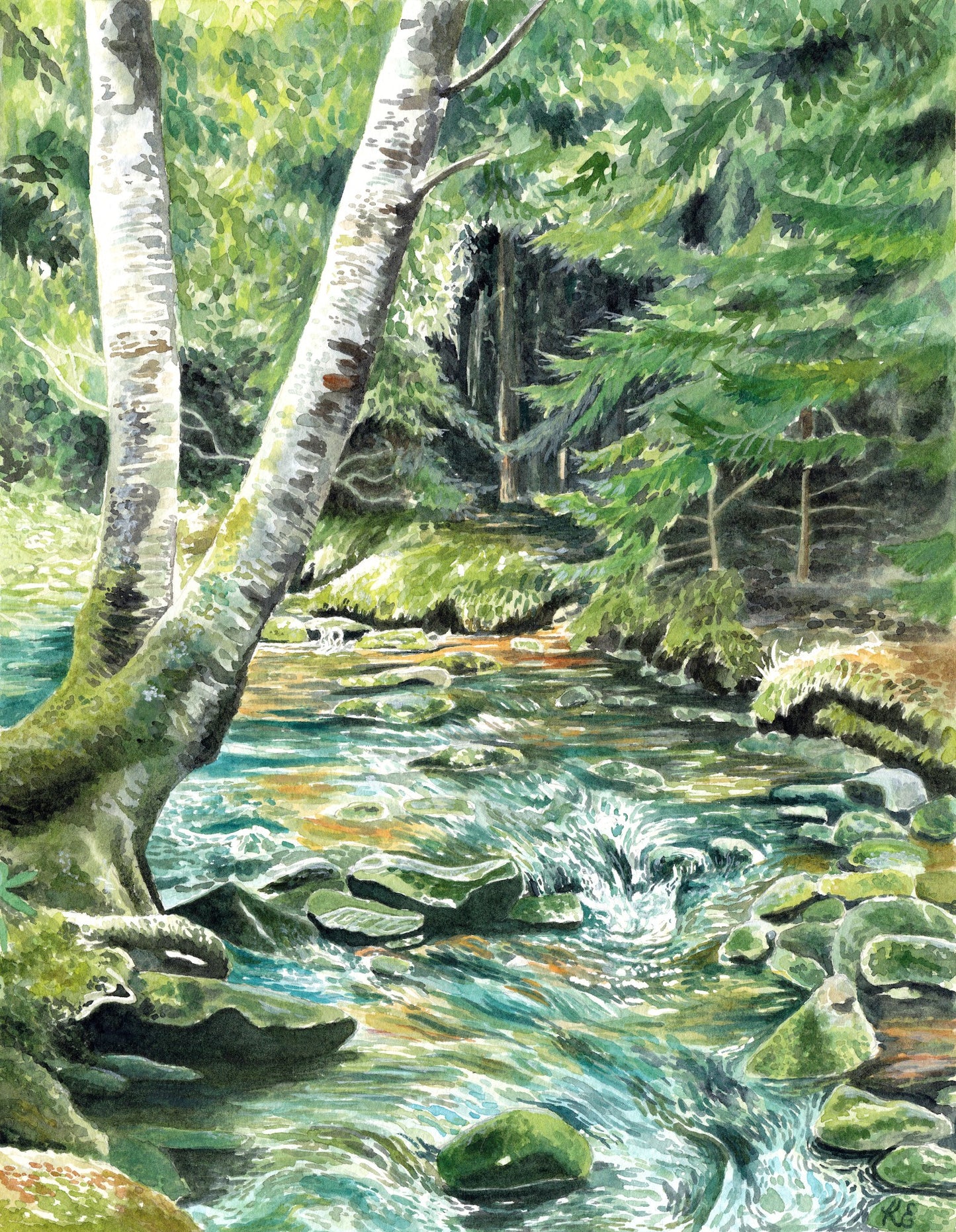 Woodland Serenity - Original Painting - 11x14" - Kim Everhard Art
