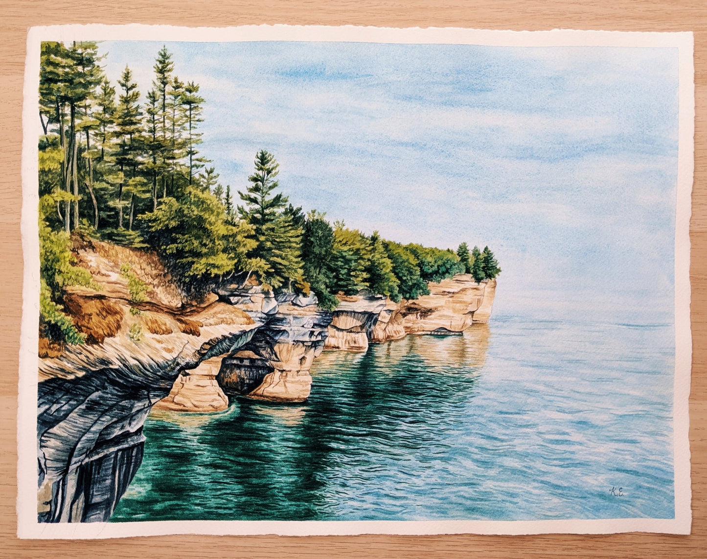 Pictured Rocks Lakeshore no 1- Original Watercolor - Kim Everhard Art