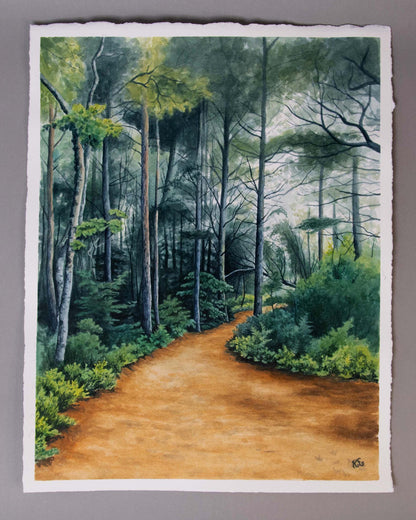 Pictured Rocks Woods - Original Watercolor - Kim Everhard Art
