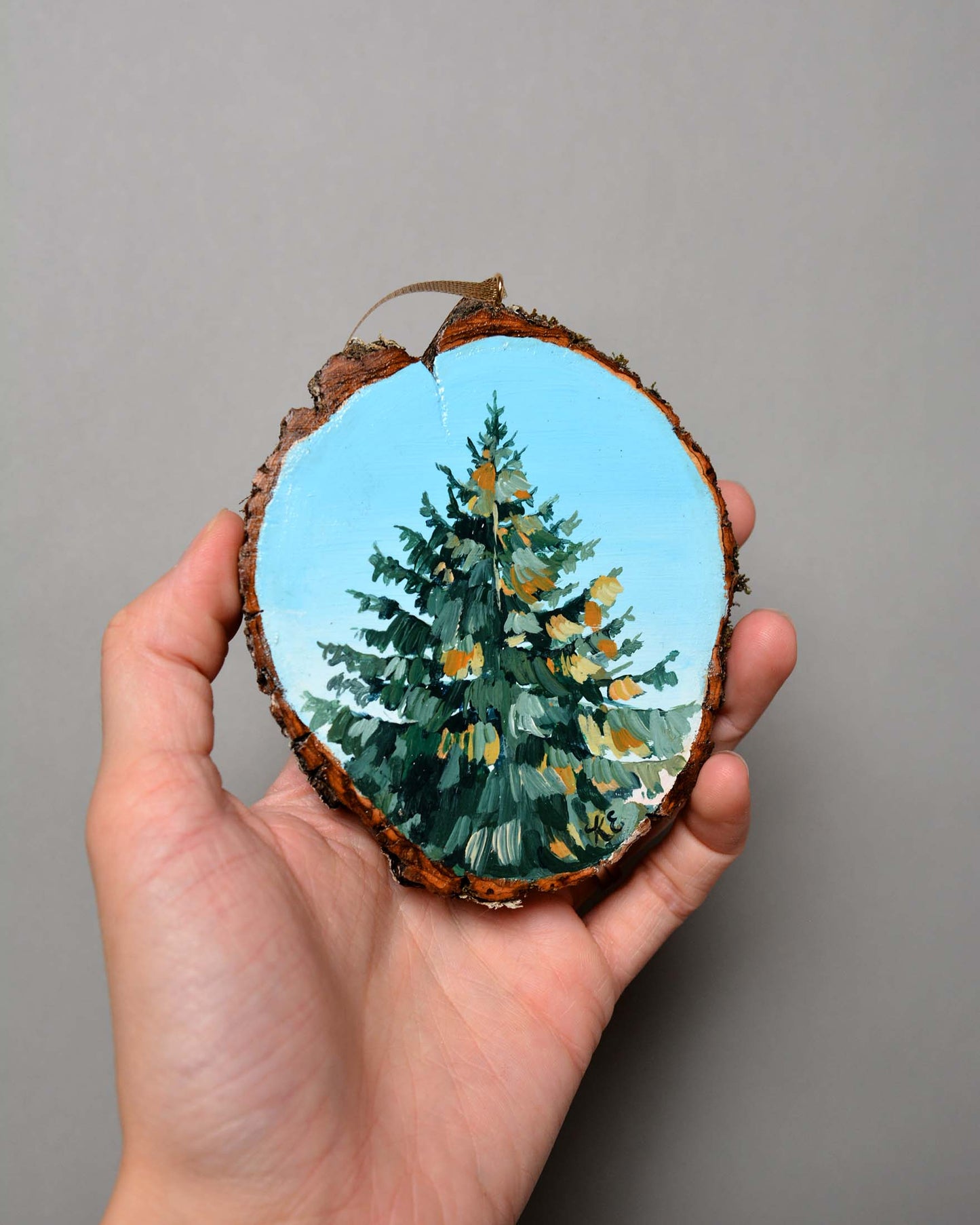 Pine - Hand Painted Ornament - Kim Everhard Art