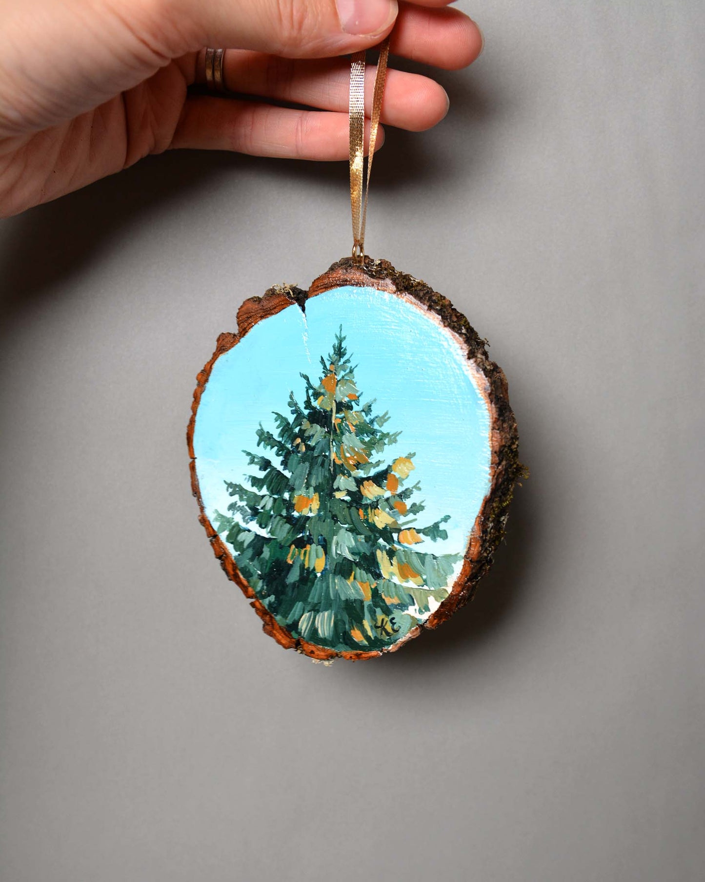Pine - Hand Painted Ornament - Kim Everhard Art