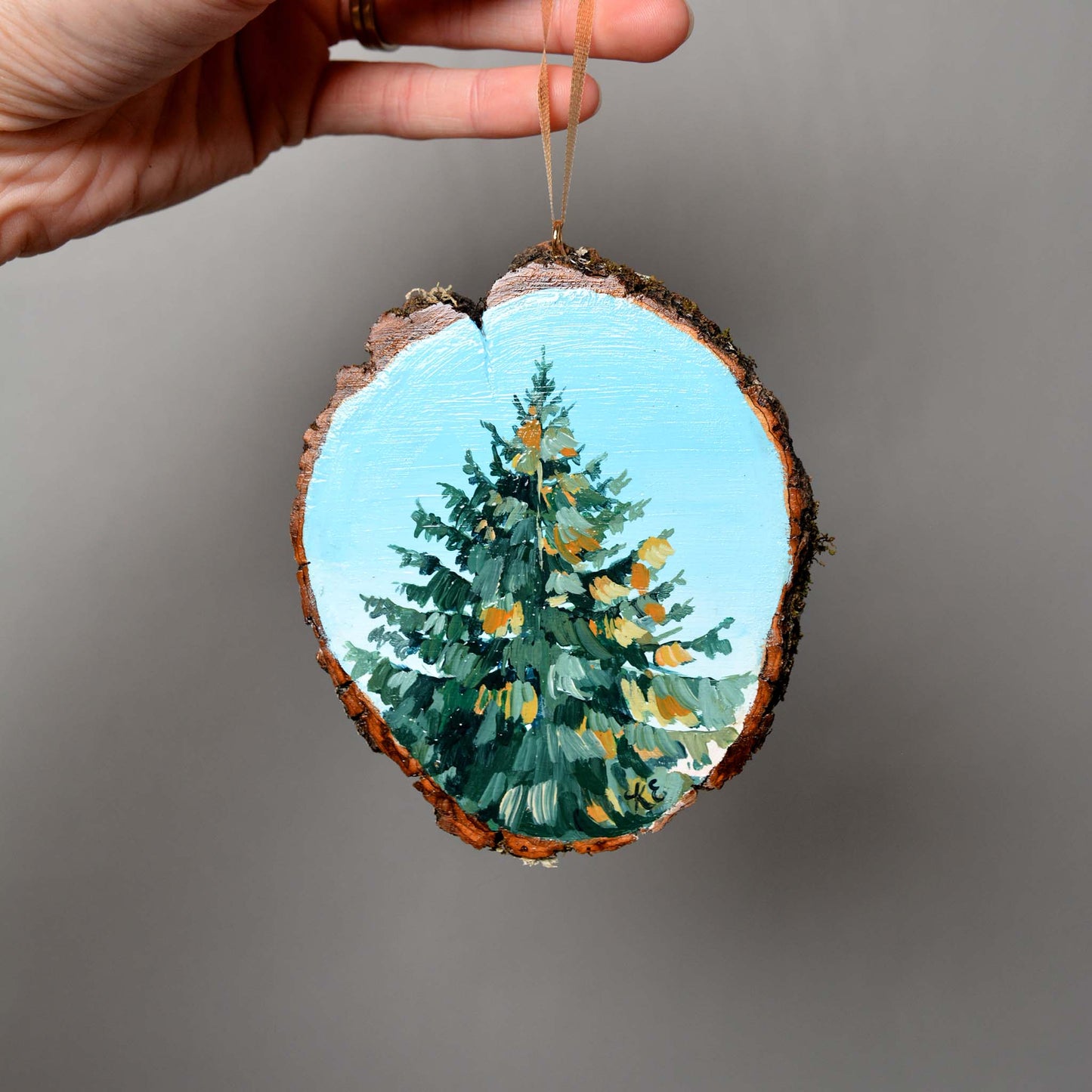 Pine - Hand Painted Ornament - Kim Everhard Art