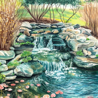 A Pleasant Pond - Original Painting - 9x12" - Kim Everhard Art
