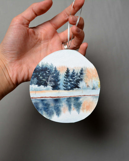 Winter Pond - Ornament - Kim Everhard Art